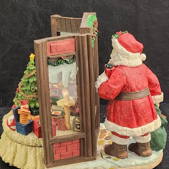 Santa Looking Through Toy Shop Window Musical/Music Box Plays Jingle Bells - Picture 5 of 6